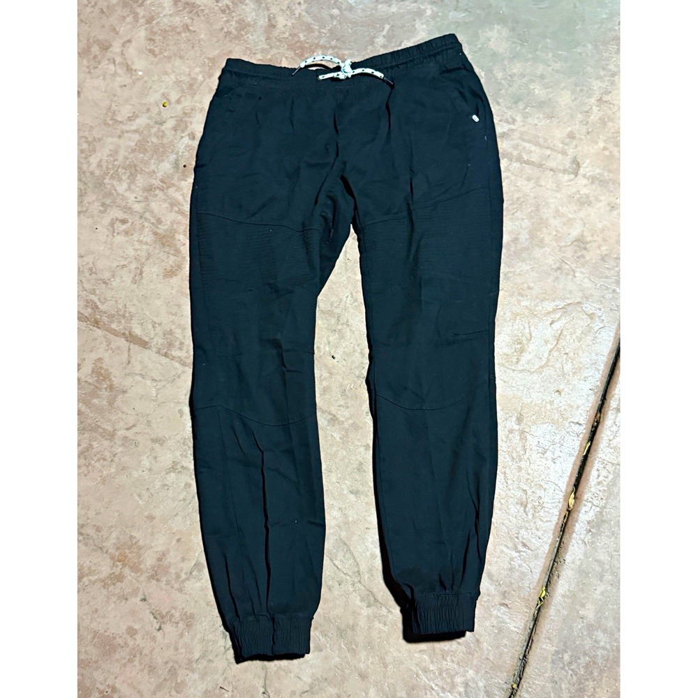 Ecko Unltd Moto Jogger Pants Men's Large Black Twill Knee Panel Drawstring Y2K